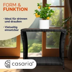 Polyrattan sidebord grå 45x45x40cm
