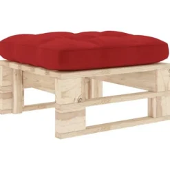Pouf palet - Maison Exclusive - Imprægneret fyr - Rød pude - 60 x 60 x 25 cm Röd