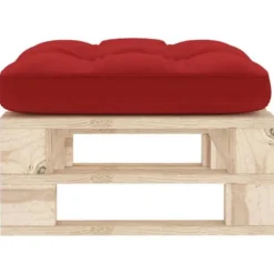 Pouf palet - Maison Exclusive - Imprægneret fyr - Rød pude - 60 x 60 x 25 cm Röd