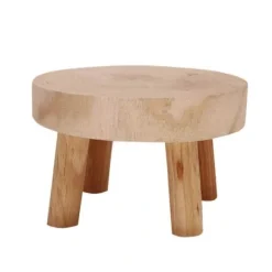 (pow yeah!) Mini Træskammel Display Plantestativ Dekorativt Træ Plantestativ Bonsaiholder til Indendørs Udendørs Hjem Have C