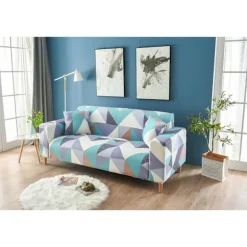 Printet sofabetræk, strækbart sofabetræk, sofabetræk til 2-personers sofa og loveseat med to gratis pudebetræk 07#(2-personers/Loveseat)