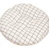 Puder, runde, dekorative, til soveværelser, stolpude, have, bløde, komfortable, åndbare, tykke, 40 x 40 cm Rundt hvidt gitter