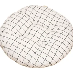 Puder, runde, dekorative, til soveværelser, stolpude, have, bløde, komfortable, åndbare, tykke, 40 x 40 cm Rundt hvidt gitter