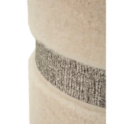 Puf med opbevaring, cremefarvet, sæt med 2, Ø 40x47-32x38 cm