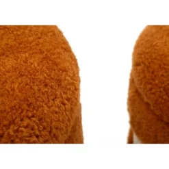 Pufsæt med opbevaring, brunt teddystof, 2 dele