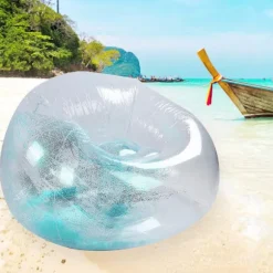 PVC Oppustelig Sofa, Komfortabel Afslappende Oppustelig Siddeplads med Pladsbesparende og Letvægts og Bærbare Funktioner, Transparent Ergonomisk Oppustelig | Fyndiq