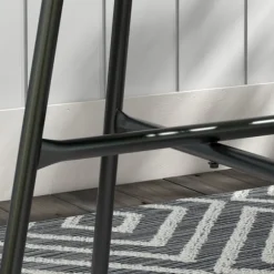Rattan Sidebord, Bistrobord, Sofabord Med Glasbordplade, Rundt, Til Terrasse, Balkon, Sort + Grå, 50X50X50Cm