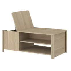 Rektangulært BETTY sofabord - I papirbelagt spånplade - Eg indretning - Klassisk - L110 x H42 x D60 cm Ek