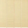Rootz 4 -delt værelse Divider - Privatlivsskærm - Foldbar partition - Natural Bambus - 180 cm x 180 cm - Let opbevaring til stue, soveværelse