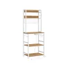 Rootz 5 etagers kagerol - Valnød Brun-Hvid - Spånpladestål - Opbevaringsorganer - Robust konstruktion - Nem montering - 40cm x 60cm x 170cm