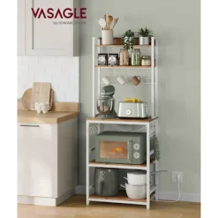 Rootz 5 etagers kagerol - Valnød Brun-Hvid - Spånpladestål - Opbevaringsorganer - Robust konstruktion - Nem montering - 40cm x 60cm x 170cm