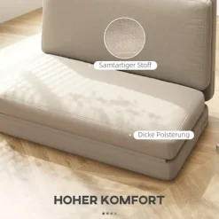 Rootz 2 -i -1 foldning hvilestol - gæstemadras - doven sofa - maksimal komfort - 120W x 80d x 75H cm (stol), 120W x 275d x 10H cm (seng) - brun