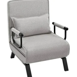 Rootz 3 i 1 Sleep Armchair - Convertible stol - Justerbar hvilestol - Rumbesparende - Linnegrå - 65 x 78 x 75 cm