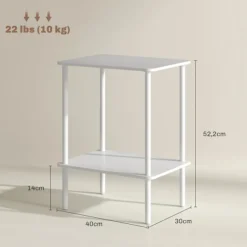 Rootz 2 -lags sidebord - Accent Bord - Sofabord - Ekstra opbevaring - 40 cm x 30 cm x 52,2 cm