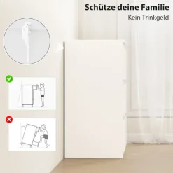 Rootz 3 skuffer kommode – Kommode – Opbevaringsskab – Håndtagsløst, moderne design, organiserer tøj – 60x40x79cm Hvid spånplade