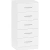 Rootz 5 skuffer kommode – Tøjopbevaringsenhed – Kommode, organisering – Pladsbesparende, moderne design – Hvid spånplade – 40x35x85cm