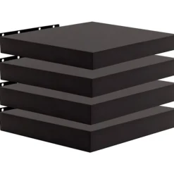 Rootz 4 Sæt væghylde - boghylde - dekorative hylder - High Resilience - MDF Wood (40x22.9x3.8 cm) - Sort
