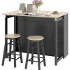 Rootz 3 -stykke Barset - Bar Table Set - Foldbart spisestue - 6 Opbevaringsrum - 116x70x89.5cm