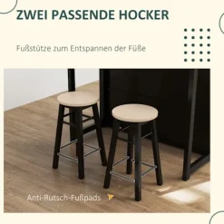 Rootz 3 -stykke Barset - Bar Table Set - Foldbart spisestue - 6 Opbevaringsrum - 116x70x89.5cm