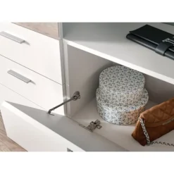 Rootz 3 -stykke garderobe sæt - skabsarrangør - pladsbesparende opbevaring - stort spejl - hvid melamin - 104x190x36 cm