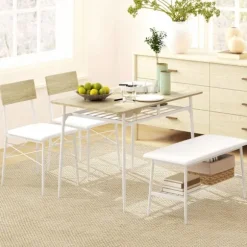 Rootz 4 -stykke spisebordssæt - køkkenbord - spisestue sæt - polstret komfort - 110W x 70d x 75H cm tabel, 40W x 50d x 80H cm stole