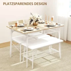 Rootz 4 -stykke spisebordssæt - køkkenbord - spisestue sæt - polstret komfort - 110W x 70d x 75H cm tabel, 40W x 50d x 80H cm stole