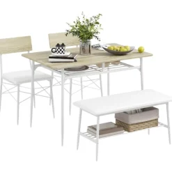 Rootz 4 -stykke spisebordssæt - køkkenbord - spisestue sæt - polstret komfort - 110W x 70d x 75H cm tabel, 40W x 50d x 80H cm stole