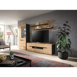 Rootz 3 -stykke Stue Set - Display Cabinet - Lowboard - Wall Shelf - Space -Saving - Artisan Replica 280x190x44 cm