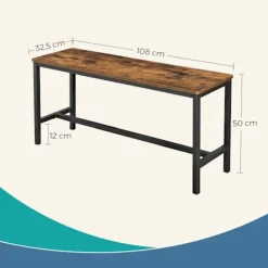 Rootz 2 stykker spisebænk sæt - køkkenbænke - spisestue bænke - robust jernramme - 108 cm x 32,5 cm x 50 cm