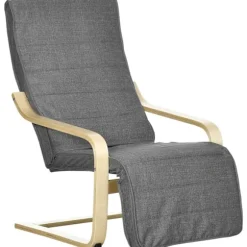 Rootz Accentstol - Afslapningsstol - hvilestol - Justerbar fodstøtte - Birk træ - 66,5 x 94 x 100 cm