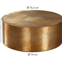 Rootz Aluminium Sofabord - Sidebord - Guld - 75 x 31 x 75 cm