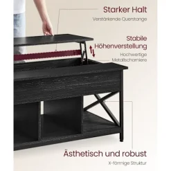 Rootz Antracit Grå-Sort Sofabord - Spånplade Stål - Stuebord - Moderne Bord - Robust konstruktion - 60cm x 100cm x 62cm