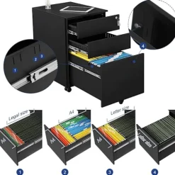 Rootz Arkivskab - Kontororganisering - Filopbevaring - Stålkonstruktion - 52cm x 39cm x 60cm