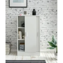 Rootz arkivskab træ 60 x 107,5 x 28,5 cm hvid - Design multifunktionsskab - Kontorskab Moderne - Kommode Hallmøbler - Skænk entre kommode - Lille opbe | Fyndiq