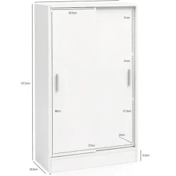 Rootz arkivskab træ 60 x 107,5 x 28,5 cm hvid - Design multifunktionsskab - Kontorskab Moderne - Kommode Hallmøbler - Skænk entre kommode - Lille opbe | Fyndiq