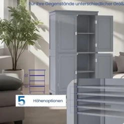 Rootz badeværelse skab - køkkenskab - MDF -opbevaringsenhed - Rumbesparende design - 30 x 60 x 110 cm
