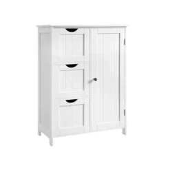Rootz Badeværelsesskab - Opbevaringsorganisator - Skab - MDF - rodfri løsning - Alsidig brug - Hvid - 60 cm x 30 cm x 81 cm