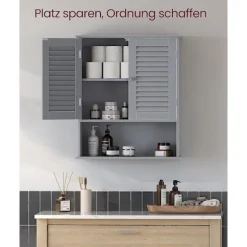 Rootz Badeværelsesskab - Opbevaringsenhed - Organizer - MDF-konstruktion - Mystical Grey - 30cm x 30cm x 82cm - Letvægts - Robust - Nem montering