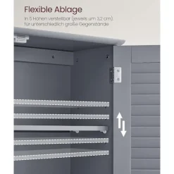 Rootz Badeværelsesskab - Opbevaringsenhed - Organizer - MDF-konstruktion - Mystical Grey - 30cm x 30cm x 82cm - Letvægts - Robust - Nem montering