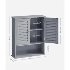 Rootz Badeværelsesskab - Opbevaringsenhed - Organizer - MDF-konstruktion - Mystical Grey - 30cm x 30cm x 82cm - Letvægts - Robust - Nem montering