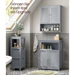 Rootz Badeværelsesskab - Opbevaringsenhed - Organizer - MDF-konstruktion - Mystical Grey - 30cm x 30cm x 82cm - Letvægts - Robust - Nem montering