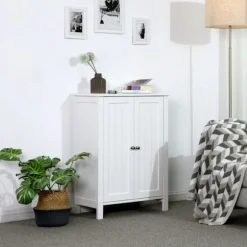 Rootz Badeværelsesskab - Opbevaringsenhed - Organizer - MDF-plade - Hvid - 60 cm x 80 cm x 30 cm - 87 cm x 36 cm x 19 cm - 12,4 kg - 1 x tilbehørstask | Fyndiq