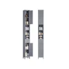 Rootz Badeværelsets kabinet - Slim Storage Unit - MDF Arrangør - Grå finish - Max Load 45 kg - 19,5 cm x 21,4 cm x 180 cm