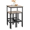 Rootz Bar Table Set - Spisebord - Højt øverste bord - Rumbesparende design - 60 cm x 60 cm x 90 cm, afføring 30 cm x 40 cm x 65 cm