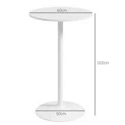 Rootz Barbord - Bord til 2 personer - Moderne design - Rundt bord - Pulverlakeret stål - Hvid - 60 x 60 x 102 cm