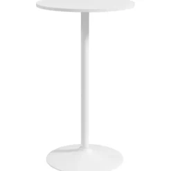 Rootz Barbord - Bord til 2 personer - Moderne design - Rundt bord - Pulverlakeret stål - Hvid - 60 x 60 x 102 cm