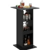 Rootz Barbord med hylder - Spisebord - Opbevaringsskab - Pladsbesparende - Massivt træmateriale - 60cm x 60cm x 112cm - Lys Eg + Hvid