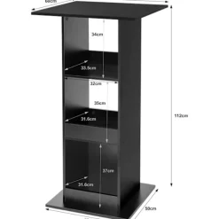 Rootz Barbord med hylder - Spisebord - Opbevaringsskab - Pladsbesparende - Massivt træmateriale - 60cm x 60cm x 112cm - Lys Eg + Hvid