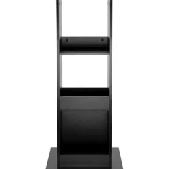 Rootz Barbord med hylder - Spisebord - Opbevaringsskab - Pladsbesparende - Massivt træmateriale - 60cm x 60cm x 112cm - Lys Eg + Hvid