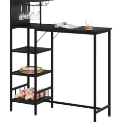 Rootz Barbord med hylder - Industrielt bordbord - Spisebord - E1 træmateriale - Vintage stil - 110 cm x 125 cm x 40 cm